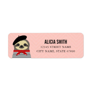 Sloth Rücksendeadressen-Aufklebers