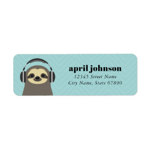 Sloth Rücksendeadressen-Aufklebers