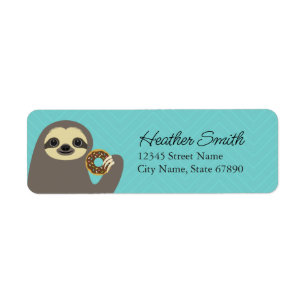 Sloth Rücksendeadressen-Aufklebers