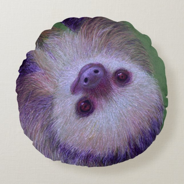 Sloth Rundes Kissen (Vorderseite)