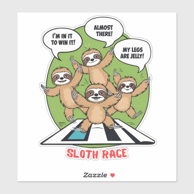 Sloth Running Team Aufkleber (Blatt)