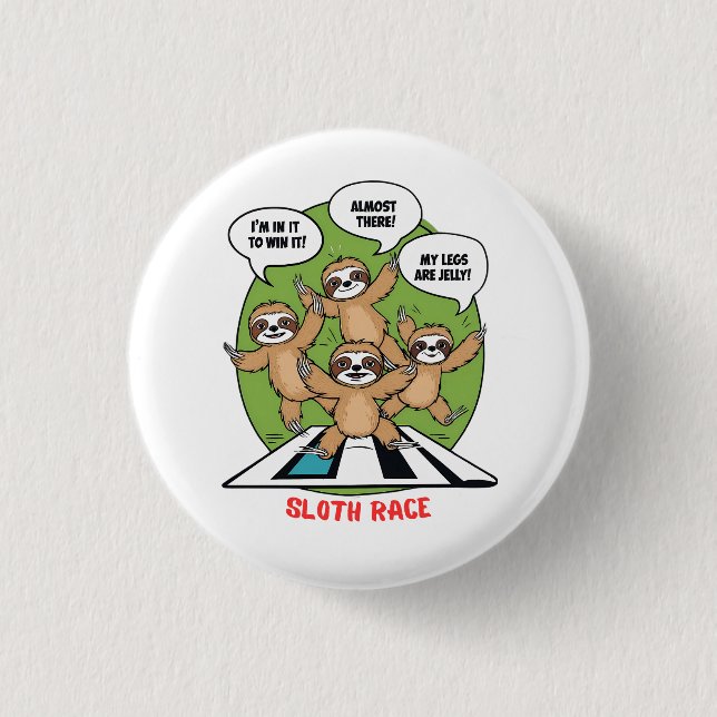 Sloth Running Team Button (Vorderseite)