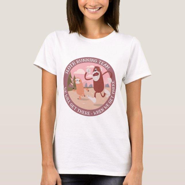 Sloth RUNNING Team Funny Runners Graphic Gift T-Shirt (Vorderseite)