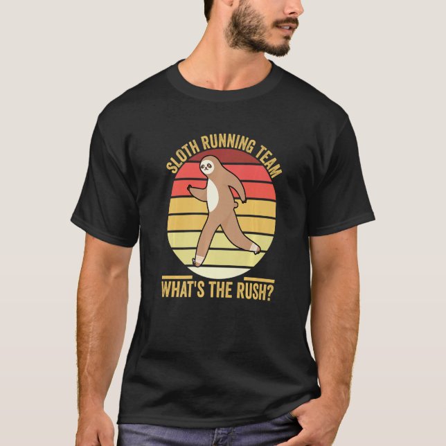 Sloth Running Team  What's The Rush Marathon T-Shirt (Vorderseite)