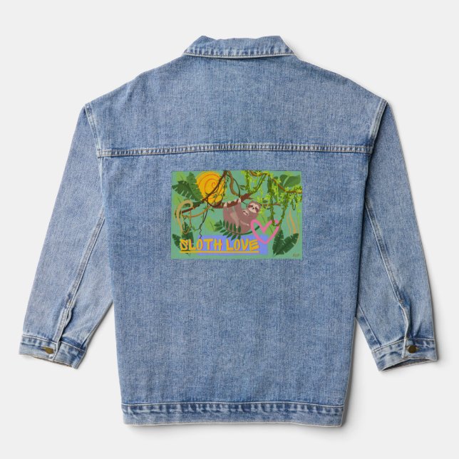 Sloth, Safari Thema Denim Jacket Jeansjacke (Rückseite)