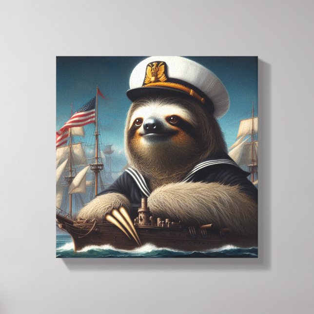 Sloth Sailor Leinwanddruck (Vorderseite)