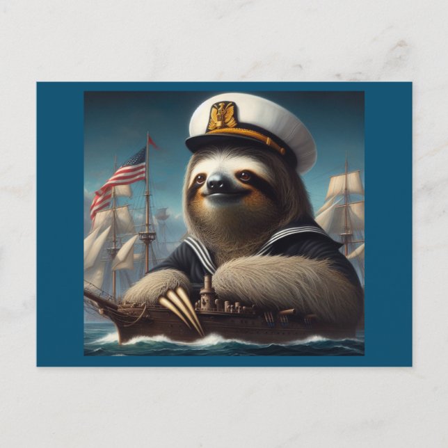Sloth Sailor Postkarte (Vorderseite)