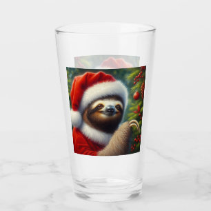 Sloth Santa Claus Glas