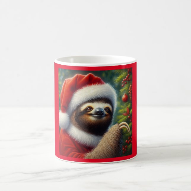 Sloth Santa Claus Kaffeetasse (Mittel)