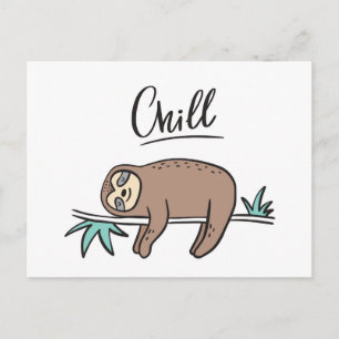Sloth Says Chill Postkarte