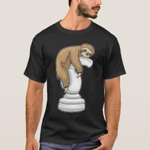 Sloth Schess Stück Knight Schach T-Shirt