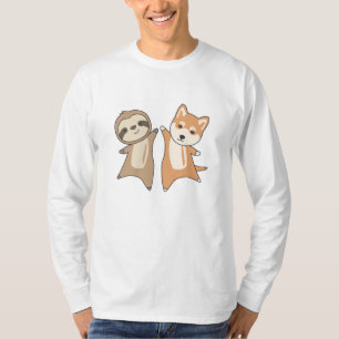 Sloth Shiba Dog Animal Lovers Sloth Hogs T-Shirt