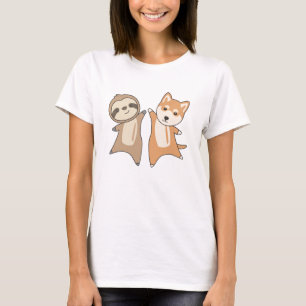 Sloth Shiba Dog Animal Lovers Sloth Hogs T-Shirt