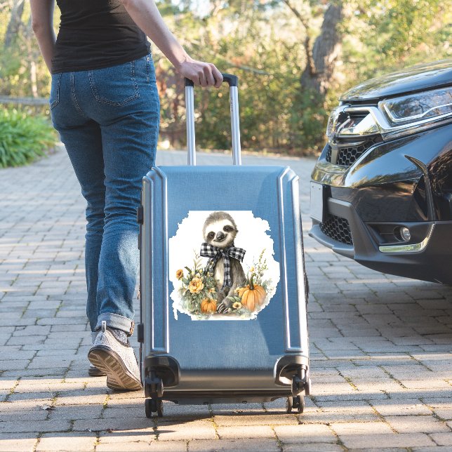 Sloth Shirt Animals Autumn Pumpkin Aufkleber (Koffer Insitu)