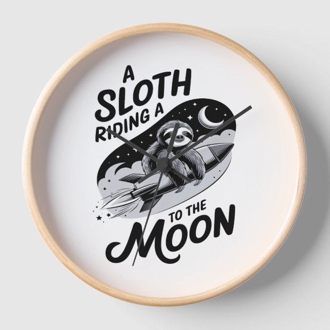 Sloth Shirt Animals Autumn Pumpkin Uhr (Vorderseite)
