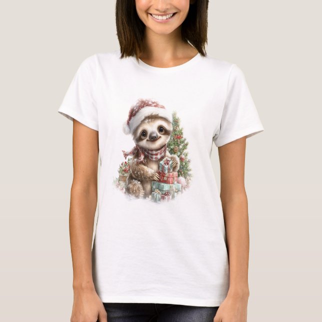 Sloth Shirt Christmas Santa Hat (Vorderseite)