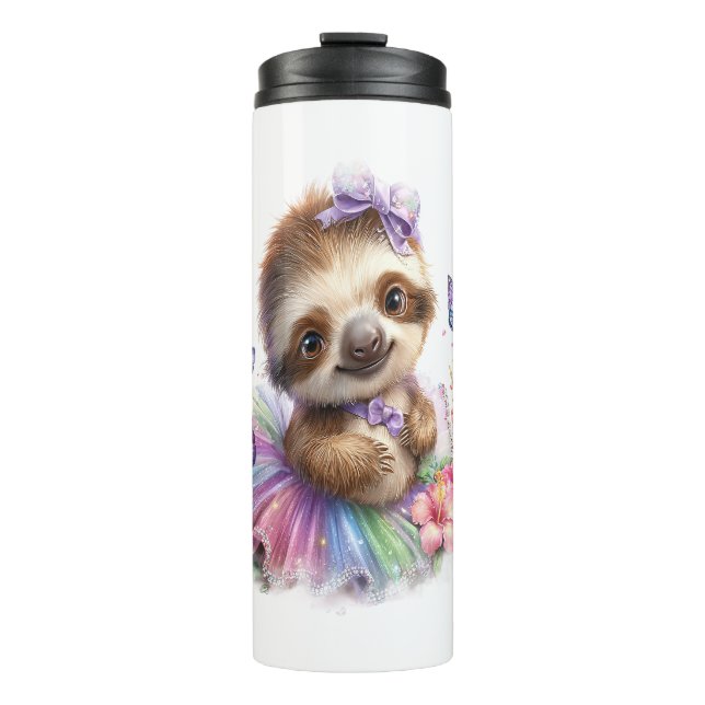 Sloth Shirt Safari Rainbow Summer Thermosbecher (Vorderseite)
