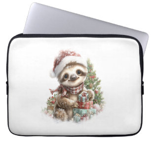 Sloth Shirt Weihnachtsfeier Weihnachtsmannmütze Laptopschutzhülle