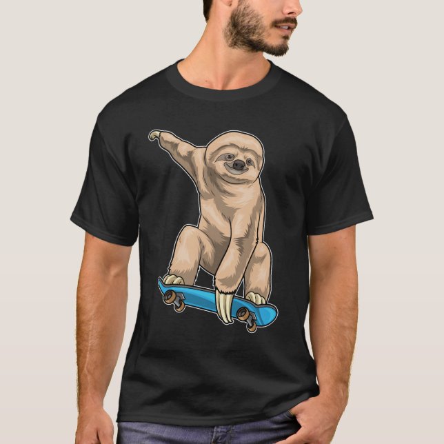 Sloth Skater Skateboard T-Shirt (Vorderseite)
