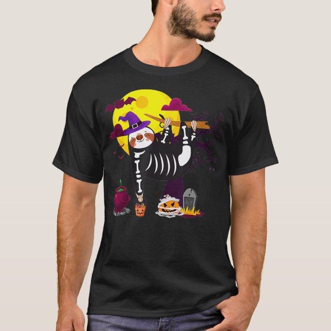 Sloth Skeleton Kostüme Kinderspiel oder Horror beh T-Shirt (Vorderseite)
