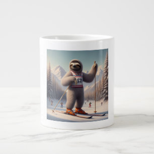 Sloth Skiing Jumbo-Tasse