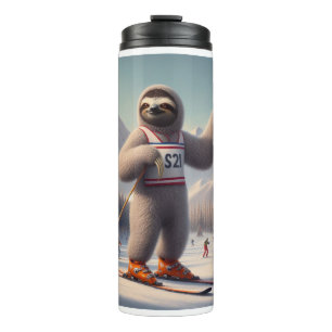 Sloth Skiing Thermosbecher