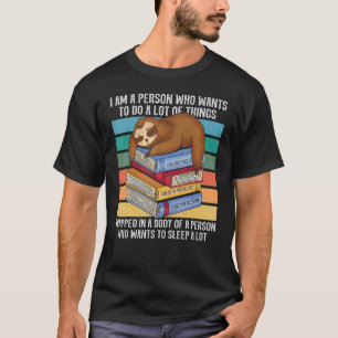 Sloth Sleep-Buch Nerd Sloth Sloth T-Shirt