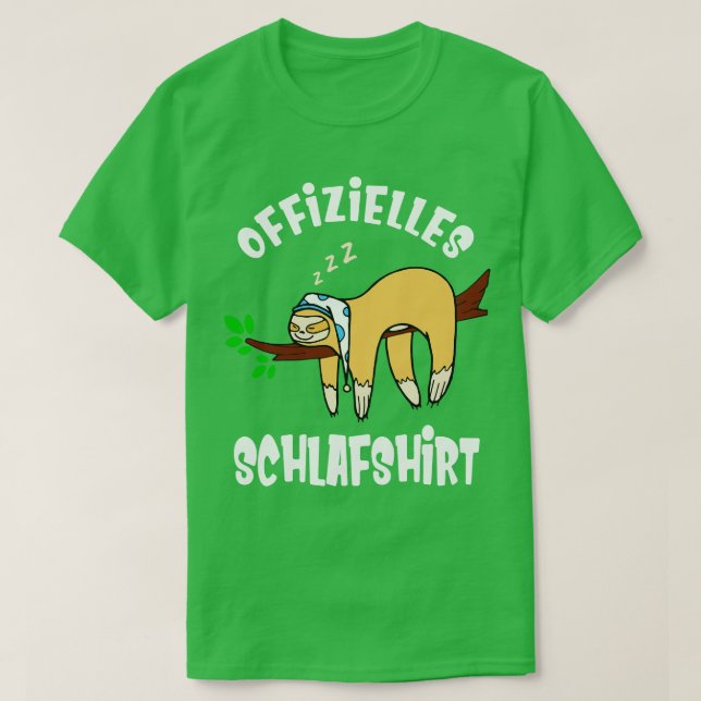 Sloth Sleep Shirt Pajamas Funny Late Riser (Design vorne)
