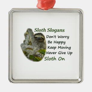 Sloth Slogans - Sloth On Ornament Aus Metall