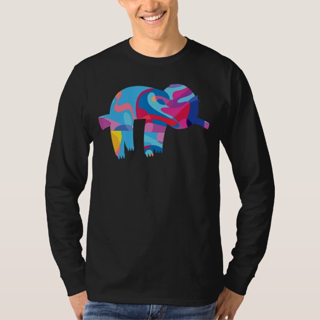 Sloth Slothes farbenfrohe Grafik T-Shirt (Vorderseite)