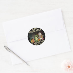 Sloth Snail Turtle Wanderteam Vintages Geschenk Re Runder Aufkleber