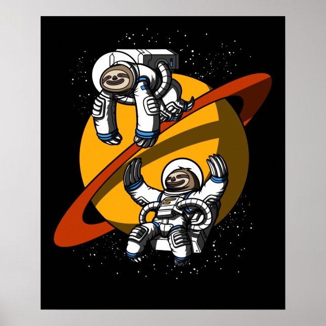 Sloth Space Astronaut Funny Cosmic Animes Poster (Vorne)