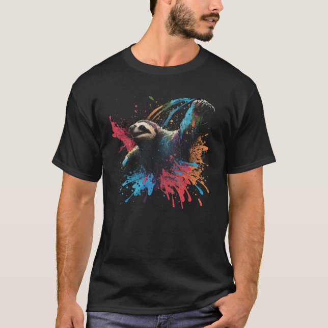 Sloth Splash Vintag Sloth Sleep Animal T-Shirt (Vorderseite)