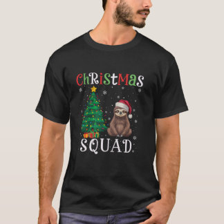 Sloth Squad Boys Girls Kinder Weihnachtsbaumleucht T-Shirt