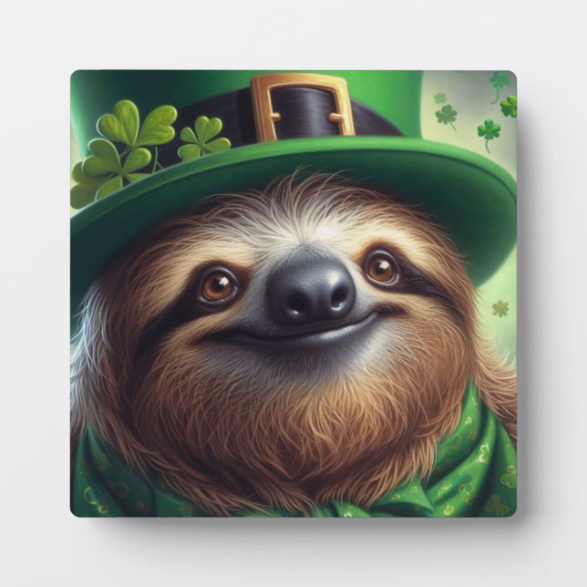 Sloth St Paddys Day Fotoplatte (Vorderseite)