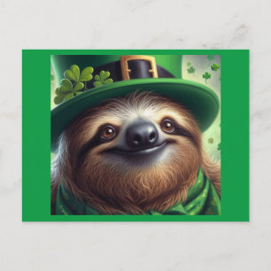 Sloth St Paddys Day Postkarte