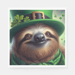 Sloth St Paddys Day Serviette
