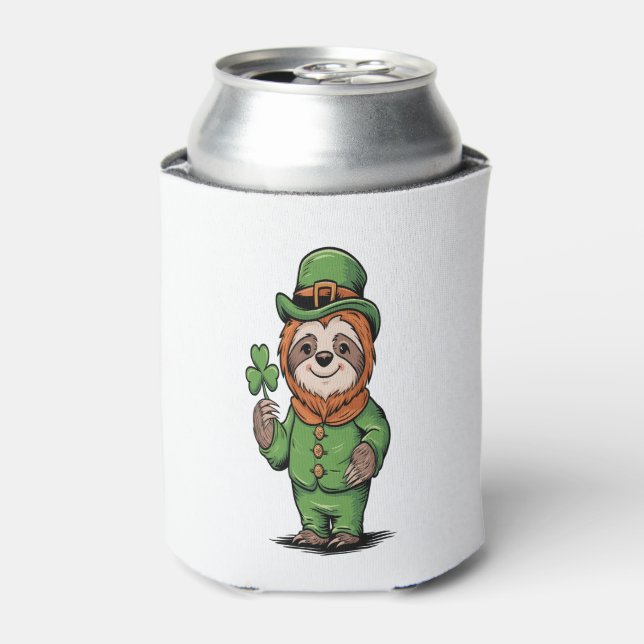 Sloth St Patrick's Day Irish Lucky Dosenkühler (Kanne Vorderseite)