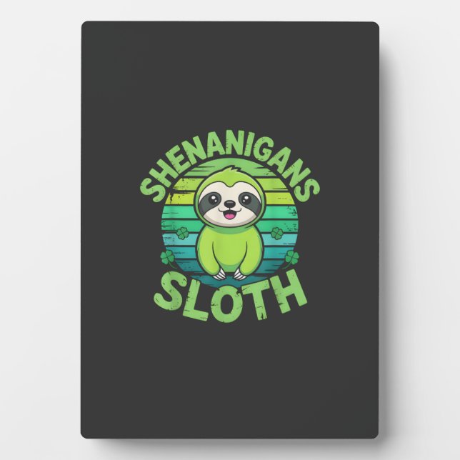 Sloth St Patricks Day Sloth Shenanigans Cute Anima Fotoplatte (Vorderseite)