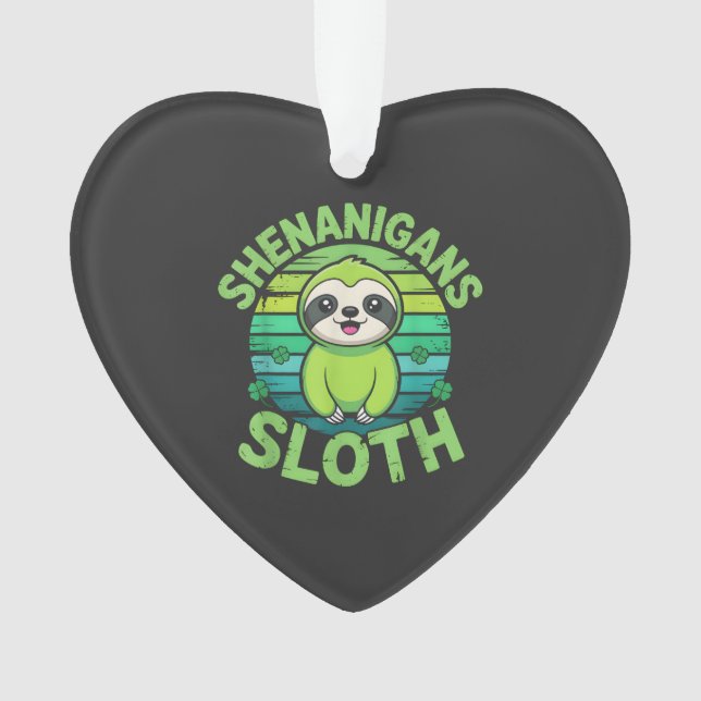 Sloth St Patricks Day Sloth Shenanigans Cute Anima Ornament (Vorderseite)