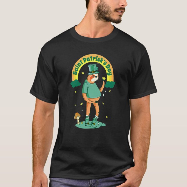 Sloth St Puffy's Day Patrick Day Gnomes und Sh T-Shirt (Vorderseite)