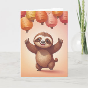 Sloth Style Birthday Vibes Karte