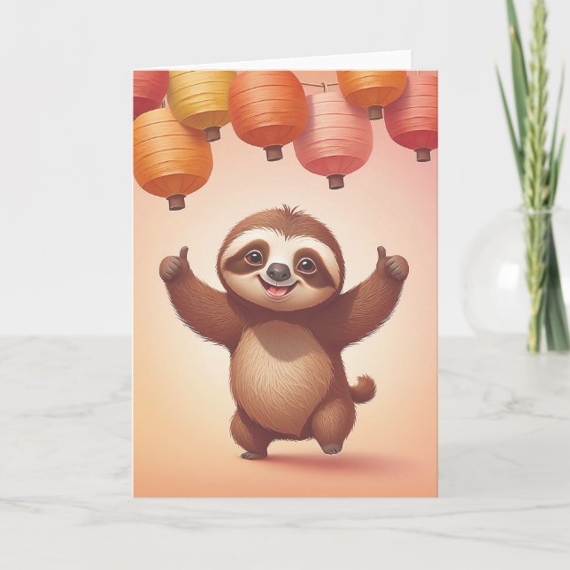 Sloth Style Birthday Vibes Karte (Vorderseite)