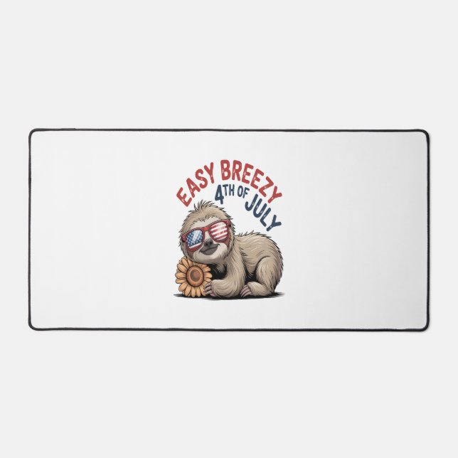 Sloth Sunflower 4. Juli Schreibtischunterlage (Vorderseite)