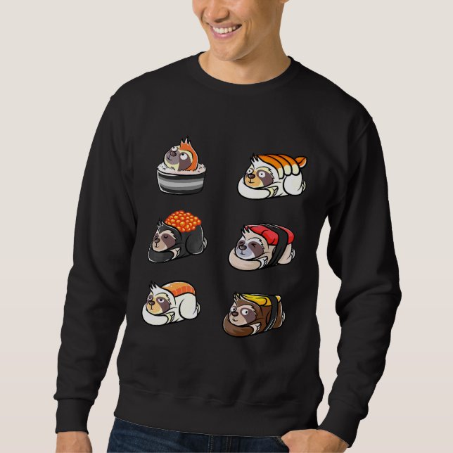 Sloth Sushi Rolls Sleepy Slow Motion Sloth Sushi A Sweatshirt (Vorderseite)