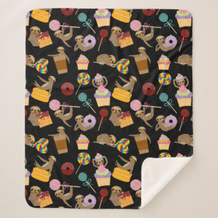 Sloth-süßes Leckerei-Muster Sherpadecke