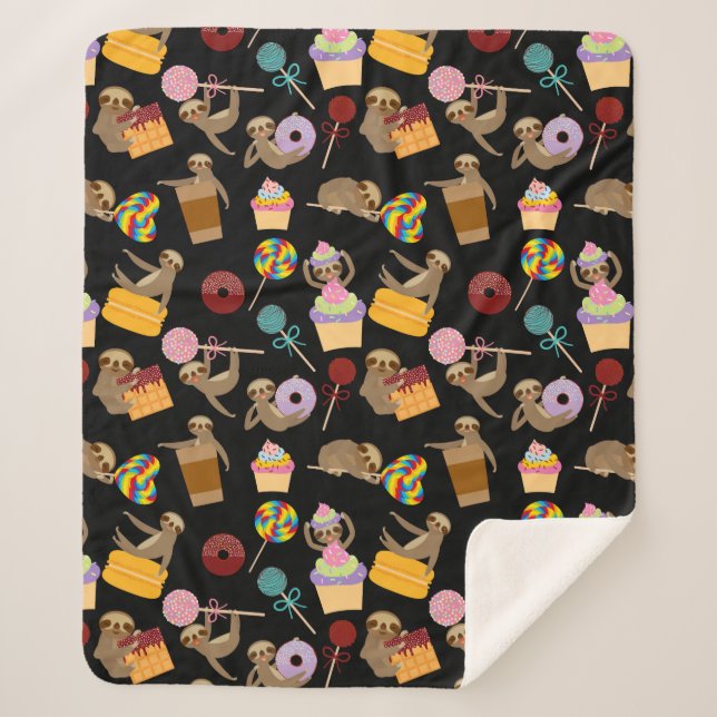 Sloth-süßes Leckerei-Muster Sherpadecke (Vorderseite)