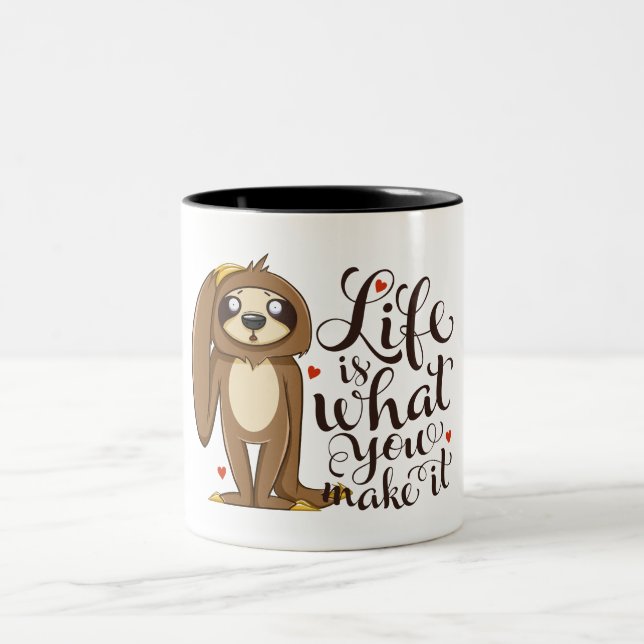 Sloth-Tassen Zweifarbige Tasse (Mittel)