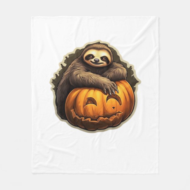 Sloth thematischer halloween Classic T - Shirt Fleecedecke (Vorderseite)