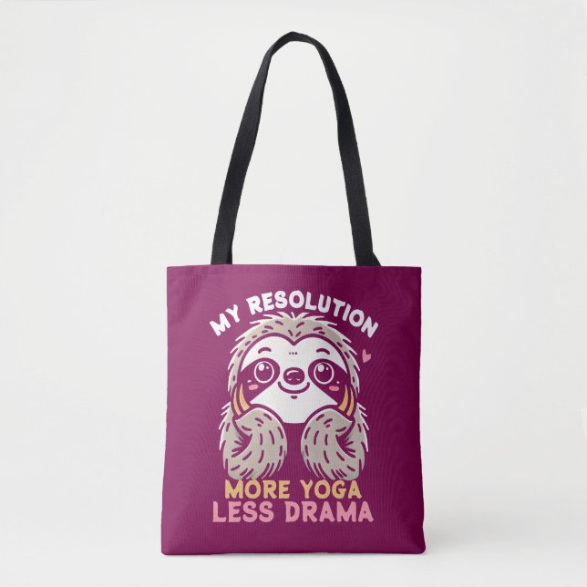 Sloth Tote Bag - Mehr Yoga Weniger Drama (Vorderseite)